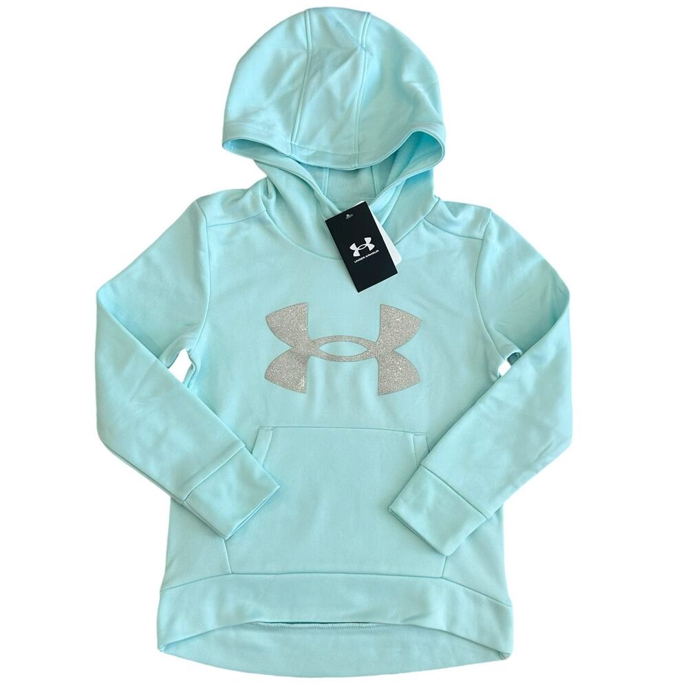 UNDER ARMOUR Girls Loose Hoodie Glitter Logo Size Youth Small NWT